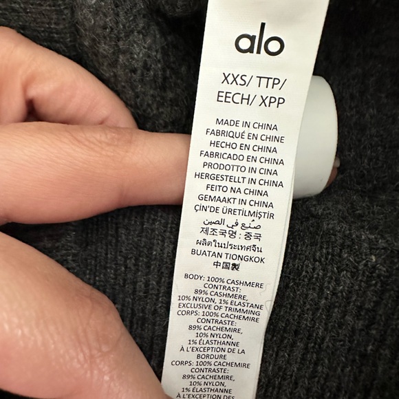 ALO -Cashmere High-Waist P Waffle Pants- dark gray sz XXS - Picture 5 of 5